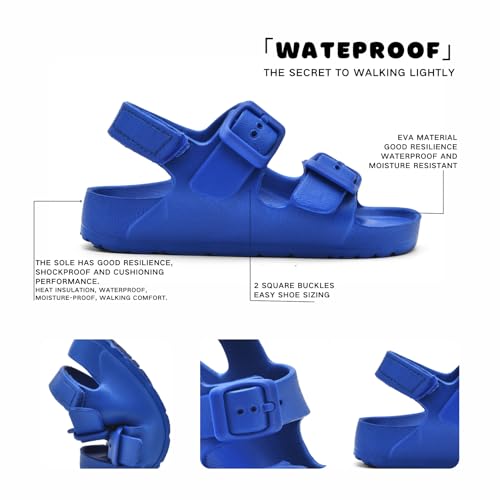 Image of Toddler Unisex Adjustable Buckle Sandals - Comfortable Open Toe Beach & Pool Shoes for Boys & Girls with Back Strap