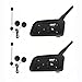 Ejeas V6 Pro 1200M Auriculares Intercomunicador Moto Inalambrico Bluetooth para Motocicletas, Impermeabilidad Intercomunicador Casco Moto, Comunicador Moto hasta 6 Jinetes (2 Paquetes)