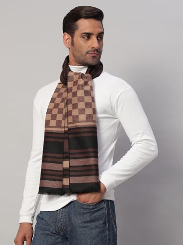 Image of Ravaiyaa - Attitude is everything Men's Reversible Stripe Pattern Winter Wool Scarf, Muffler 72 inchx12 inch Inch