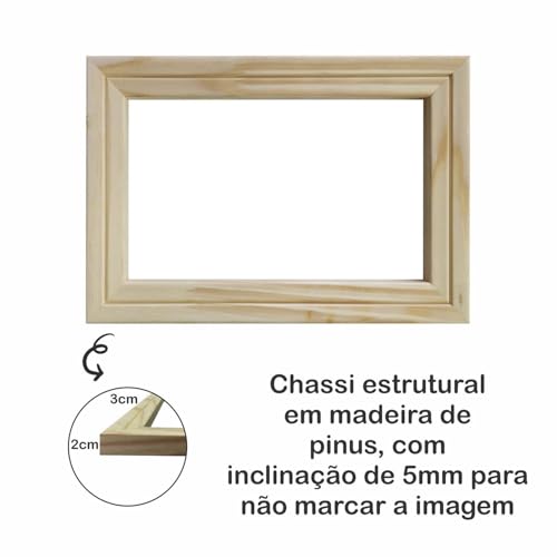 Genérico, Tela para Pintura com Chassi em Madeira de Pinus 3x2 Cor:BRANCO;Tamanho:60X90 CM