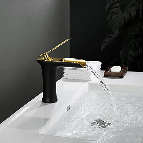 Robinet mitigeur laiton cascade design haut de gamme pour lavabo de salle de bains