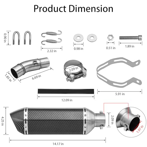 YZCHAIN Slip-On Exhaust for Ninja 400