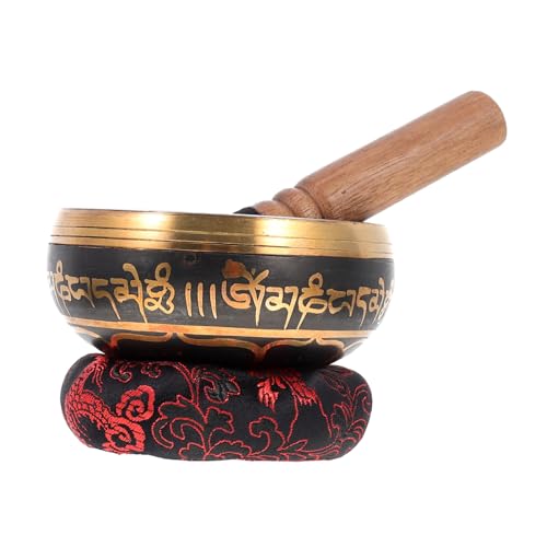 Milisten 3-Piece Tibetan Singing Bowl Set for Meditation Handmade Buddhist Sound Bowls Wooden Mallet and Cushion for Zen Decor and Mindfulness Practice Random Color