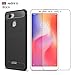 Xiaomi Redmi 6 case,with Xiaomi Redmi 6 Screen Protector. MYLB (2 in 1)[Scratch Resistant Anti-Fall] Fashion Soft TPU Shockproof Case with Xiaomi Redmi 6 Glass Screen Protector (Black)