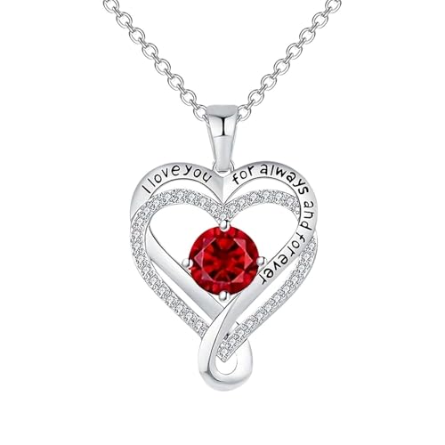 Amaon Outlet Clearance'Sales Today 925 Silver Diamond Long Necklaces for Women After Christmas'Sale My+Orders Love Heart Shape Jewelry Birthday Anniversary for Her Sister