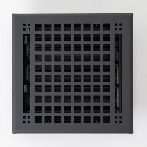 Madelyn Carter Artisan Steel Floor Vent Cover for 8x8 Inch Duct, Black