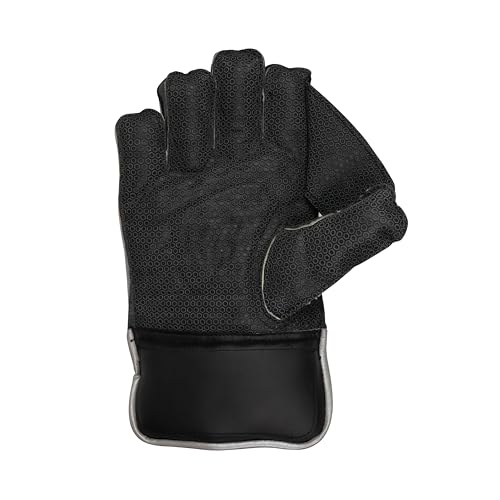 Image of SLUGGER Corporate Wicket Keeping Gloves for Cricket | Premium Leather | Superior Grip, Protection & Comfort | Professional Cricket Gloves for Men | Black
