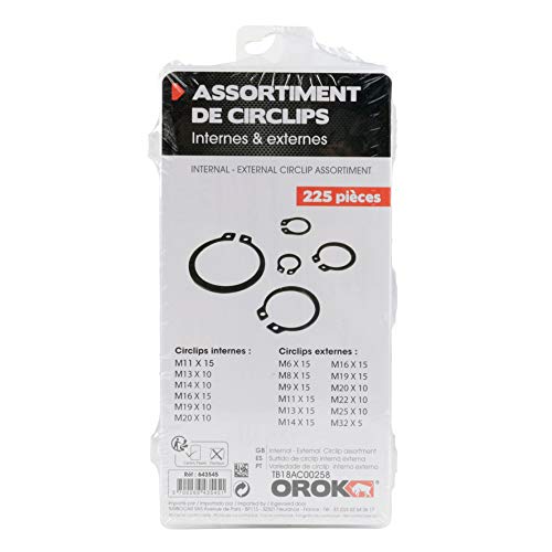 Circlips OROK 643545 juego de anillos elásticos de seguridad para ejes y rodamiento