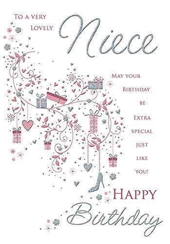 Piccadilly Greetings Contemporary Birthday Card Niece - 9 x 6 inches