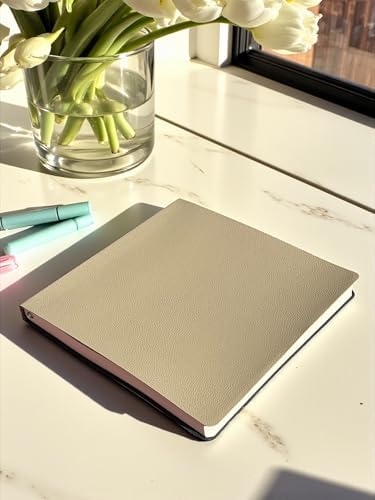 Fark Tanıtım Defter, Çizgisiz Not Defteri – PU Deri Not Defteri – 16,5x16,5 cm, 96 Yaprak (192 Sayfa), 90 gr Ivory Kağıt, Esnek Kapak, Ofis ve Kırtasiye (Kumlu Toprak) - Görsel 2