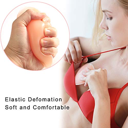 Ecoup Silicone Bra Inserts Breast Abalone Shaped Cleavage Enhancing Breast Pads Bust Enhancers Boobs Expanded Padding (Nude, Medium) - Thumbnail 5