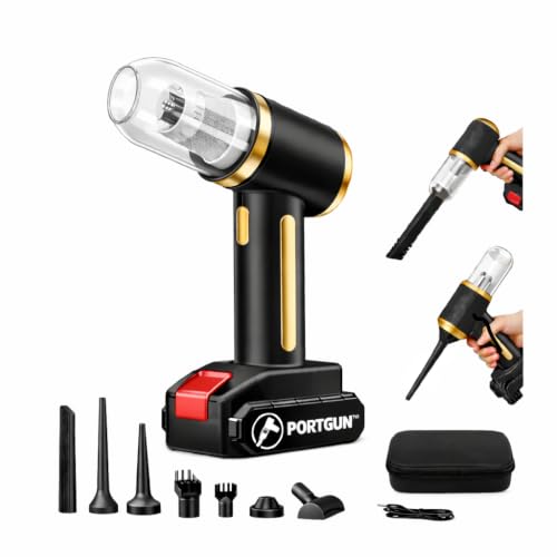 Image of PORTGUN 21000 Pa Cordless 4 in 1 Portable Car Vacuum Cleaner & Blower