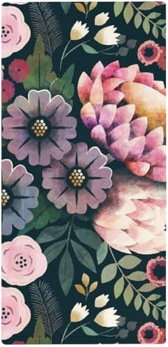 タオル 花柄 オリエンタル カラフル フェイスタオル 38X78cm 長め 大きめ ハンドタオル サンゴフリース 耐久性 ふわふわ ソフト 柔らか肌触り 肌に優しい やわらか 軽い 薄手 吸水速乾 抗菌防臭 家庭用、温泉、砂浜、スポーツなどにも最適 部屋の