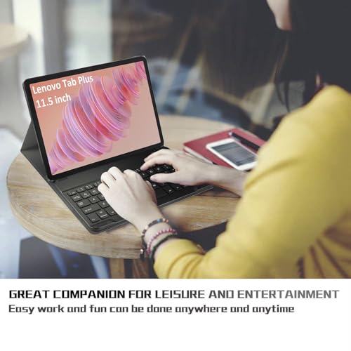 Image of HOM Tri Fold Wireless Bluetooth Keyboard with Detachable Tablet Case Cover for Lenovo Tab Plus 11.5 inch