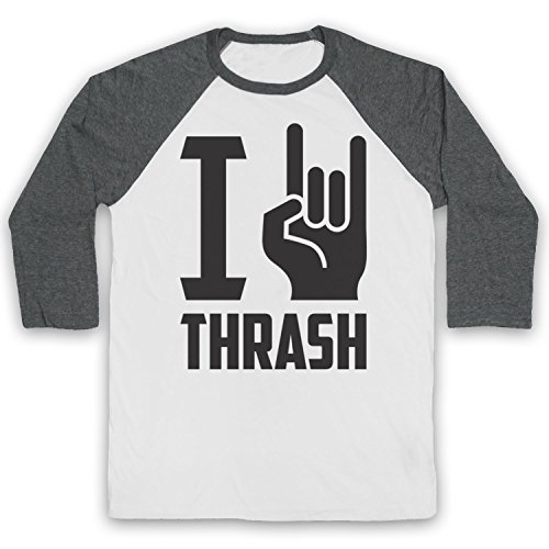 T-Shirt de Base-Ball Thrash Metal Anti-Déformation Style Rétro Manches Raglan