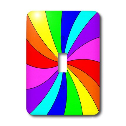 Interrupteur à baïonnette 3dRose au motif arc-en-ciel rétro résistant aux rayures
