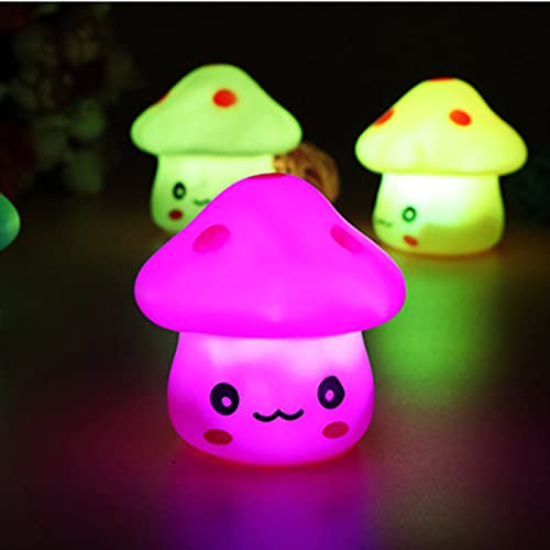 Shulemin Mini Led Night Light Mushroom Light Adorable Lamp For Baby Color Changing Fantastic Cute Fairy Lights Night Light For Kids Bedroom Desk Garden Yard Decor White #TOP4