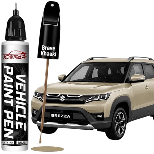 Image of XDOTOAR Brave Khaki (ZWZ) Touch Up Paint Compatible with Maruti Suzuki Brezza | Exact Match 2-in-1 Car Scratch Repair Paint Pen | Chip & Nick Repair | Quick Dry Automotive Paint | Includes 1 Disposable Micro Applicator | 18ml