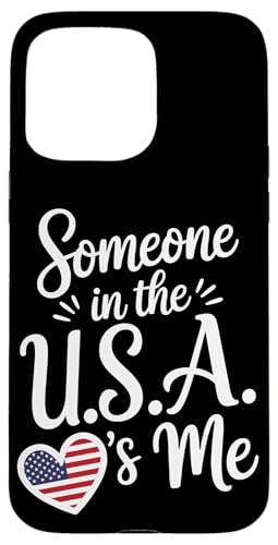 Someone In The USA Is Me American Flag Heart Carcasa para iPhone 15 Pro MAX