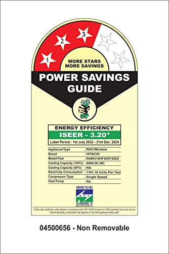 Image of Hitachi WINDOW AC - 1.5 Ton NEW KAZE PLUS 3-Star - R32 RAW318HFDOF (White)