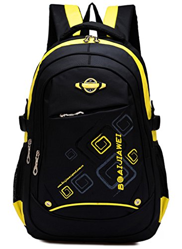 Geek-M Zaino Scuola per Elementare e Media Impermeabile Borsa per Ragazzi e Ragazze (giallo)