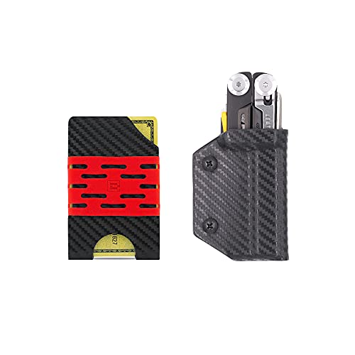 Bundle ~ Carbon Fiber Black Kydex Sheath For The Leatherman Signal Multitool & Cf Black Kydex Minimalist Wallet Card Holder #TOP15
