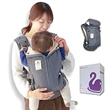 bebeswan ベベスワン BTベスト ベビーキャリア ベスト型 簡単装着 肩腰ラク 通気 メッシュ 新生児〜おんぶまで 長く使える (チャコールグレー)