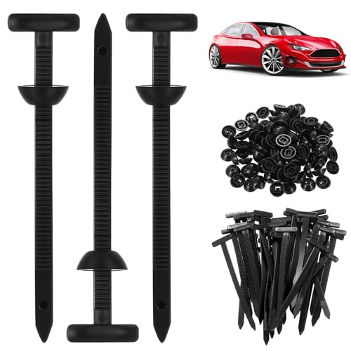 120 Pcs Nylon Universal Cable Tie Buckle Clips Self Locking Nylon Cable Ties Buckles Auto Zip Tie Buckles for Car Repairs and Quick Fixing Fastening Bumper Retainer Clips