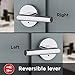Kwikset 91550-004 Milan Door Handle Lever with Modern Contemporary Slim Round Design for Home Bedroom or Bathroom Privacy in Polished Chrome