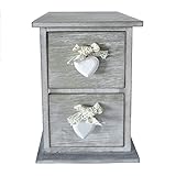 Wellhome Schrank mit 2 Schubladen, Herzmotiv