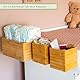 BAMPADOO 3er Set Bambus Aufbewahrungsboxen zum Anhängen - [LBH: 25x16,5x13cm + 13x11,5x13cm] Natur Bambus Organizer Aufbewahrung Wickeltisch Kinderzimmer Bad Küche Windel Cremes Kosmetik