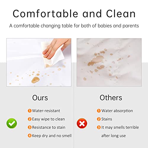 Baby Changing Table Portable Adjustable Changing Station For Tall, Foldable Diaper Changing Tables, Easy Clean Changing Table Topper, Large Storage Cholena Changing Station For Nursery, Oxford Blue #TOP2