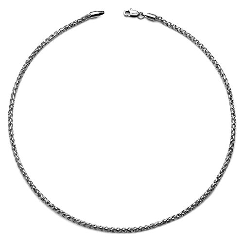 Amyrt Jewelry 4Mm Titanium Steel Wheat Silver Chain Necklaces For Men & Women 20 Inches #TOP4