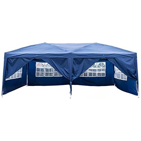 Teekland 10'x20' Outdoor Canopy Party Wedding Tent,Heavy Duty Pop-up Canopy Tent,Instant Canopy Tent,Practical Waterproof Folding Tent Blue with Carry Bag Cover
