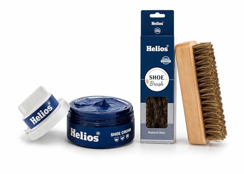 Image of Helios Unisex's Glass Jar with Applicator Classic Leather Nourishment and Shoe Polish Cream-Blue Free Size WA (SHOE-CREAM-BLUE-WA)