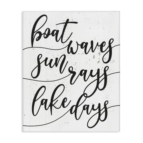 Boat Waves Sun Rays Lake Days, 16 x 20 Inch Canvas Wall Art