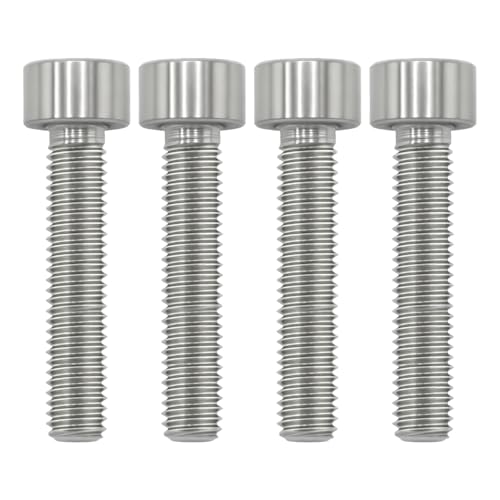Image of M5x25 Titanium Bolts Hex Socket Cap Screw, Natural Color, 4PC | Lightweight Design, Ideal for Humid /Salty Environments, Socket Head Hex Key No Washer, MTB /Road Bike Stem Bolts