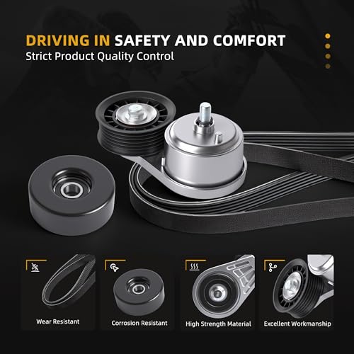 Image of Belt Tensioner Serpentine Belt Idler Pulley Kit for Chevrolet C1500 /C2500 /K1500 /K250 Suburban 1996-1999,for GMC C1500 /C2500 /K1500 /K2500 Suburban 1996-1999 5.7L 5.0L 4.3L #OE 38103, 38001