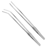 LILYS PET Straight and Bend Stainless Steel Super Thick Tweezers Set,Pliers Aquarium Tool Fish Tank