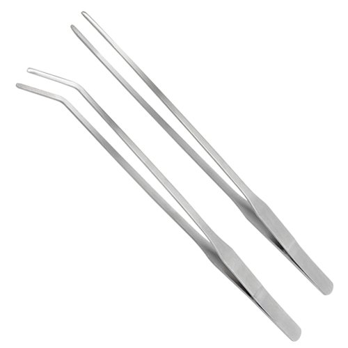 Lilys Pet Straight And Bend Stainless Steel Super Thick Tweezers Set,Pliers Aquarium Tool Fish Tank Aquatic Plants Forceps Clip (10.5") #TOP9