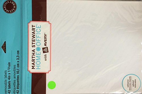Martha Stewart Home Office with Avery Removable Labels 42 Labels 4 in x 1 5/16 in 10,1 cm x 3,3 cm