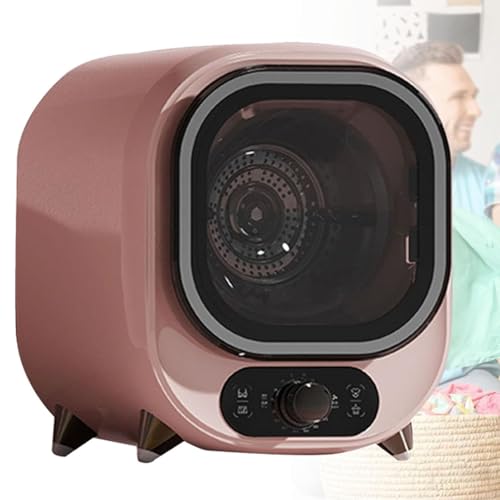Asciugatrice a condensazione, asciugatrice portatile compatta con capacità di 5 kg, piccola asciugatrice a condensazione, centrifuga con capacità di carico di 0,8 kg, per casa, appartamenti Pink