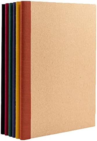 PAPERAGE 6-Pack Composition Notebook Journals, Kraft Cover with Jewel Tone Spines, College Ruled Lined Paper, Small Size (8 in x 5.75 in) – for School, Office, or at-Home Use