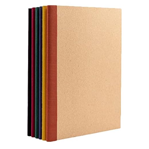 PAPERAGE 6-Pack Composition Notebook Journals, 120 Pages, Kraft Cover with Jewel Tone Spines, College Ruled Lined Paper, Small Size (8 in x 5.75 in) – for Home, Office or School Supplies