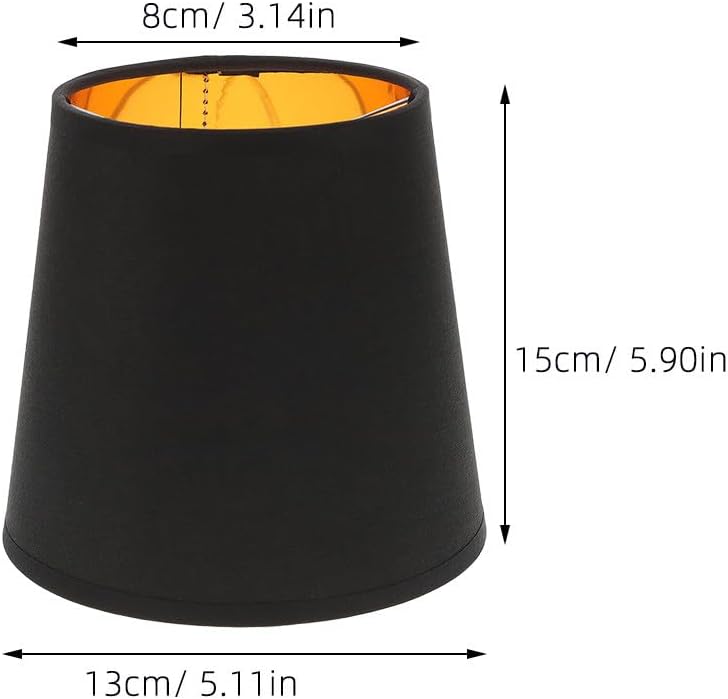 Cabilock 6Pcs Metal Barrel Lampshade Replacement Desk Lamp Cover E14 Black Pendant Light Shade Bulb Guard for Table Lamps and Chandeliers
