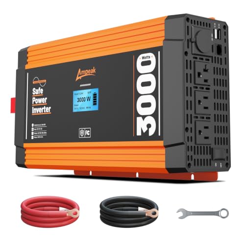Image of Ampeak Pure Sine Wave Inverter 3000W, 12V DC to 120V AC Power Inverter