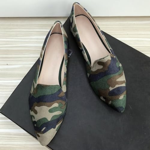 Hee grand Womens Fashion Camouflage Pointed Toe Ballet Flats Suede Lightweight Slip-On Loafers Comfort Walking Flats Dressy Shoes2