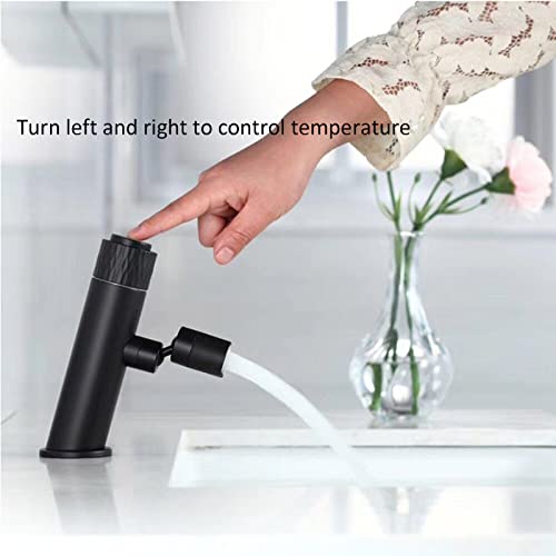 Grifo de baño mezclador contra salpicaduras con caño rotatorio 360° 4
