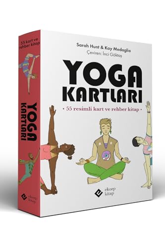 Yoga Kartları - 55 Kartlık Deste ve Rehber Kitapçık - 45 Poz ve 10 Seri Kartı - 10x15cm - Mat Tarot