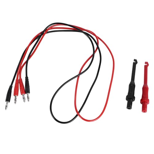 Banana Plug Test Wire, 4mm Banana Plug Test Wire Test Cable 10A Silicone Resin Insulated Black Red 3.3ft Electrical Testing, Test Probes & Leads